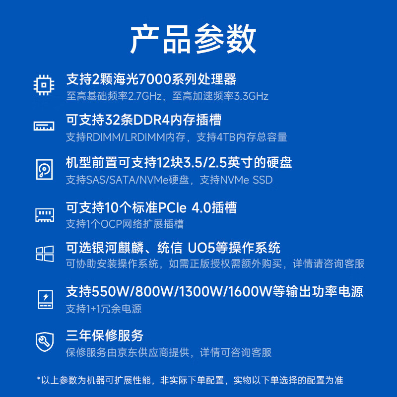 CS5280H2/7360*2/32G 3200*8/16T*12/9560-8I-4G/800W*2/含导轨